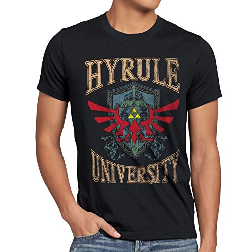 style3 University of Hyrule Herren T-Shirt, Farbe:Schwarz, Größe:4XL von style3