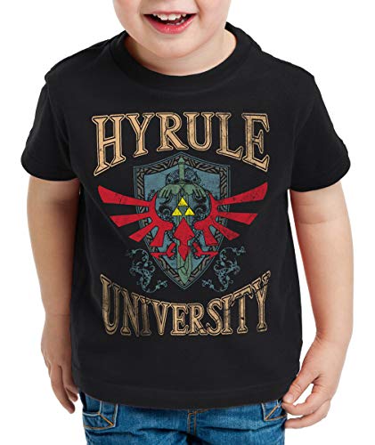 style3 University of Hyrule Kinder T-Shirt, Farbe:Schwarz, Größe:128 von style3