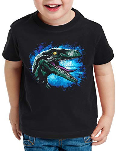 style3 Velociraptor Blue T-Shirt für Kinder Dinosaurier Park, Größe:128 von style3