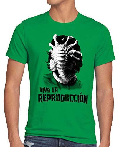 style3 Viva Facehugger T-Shirt Herren Revolution Revolution Liberta Xenomorph, Größe:L, Farbe:Grün von style3