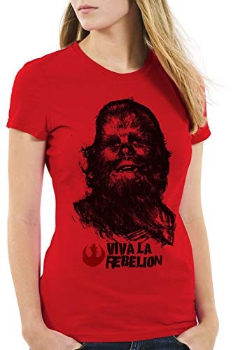 style3 Viva La Rebelion Damen T-Shirt Rebellion revolutionär Revolution, Farbe:Rot, Größe:XL von style3