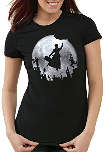 style3 Vollmond über London Damen T-Shirt Mary Poppins, Größe:XXL von style3