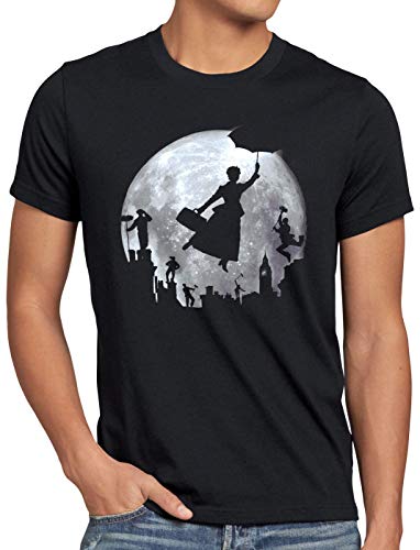 style3 Vollmond über London Herren T-Shirt Mary Poppins, Größe:M von style3