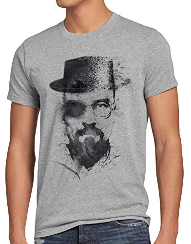 style3 Walter Crystal T-Shirt Herren Meth White tv Serie, Größe:XL, Farbe:Grau meliert von style3