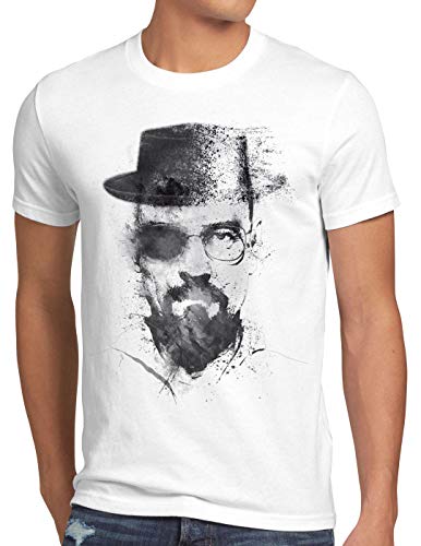 style3 Walter Crystal T-Shirt Herren Meth White tv Serie, Größe:XL, Farbe:Weiß von style3