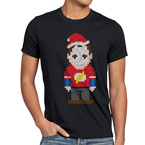 style3 Weihnachts Sheldon Herren T-Shirt, Größe:M;Farbe:Schwarz von style3