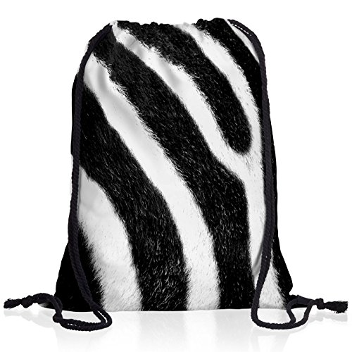 style3 Zebrafellmuster Rucksack Tasche Turnbeutel Sport Jute Beutel Zebra von style3