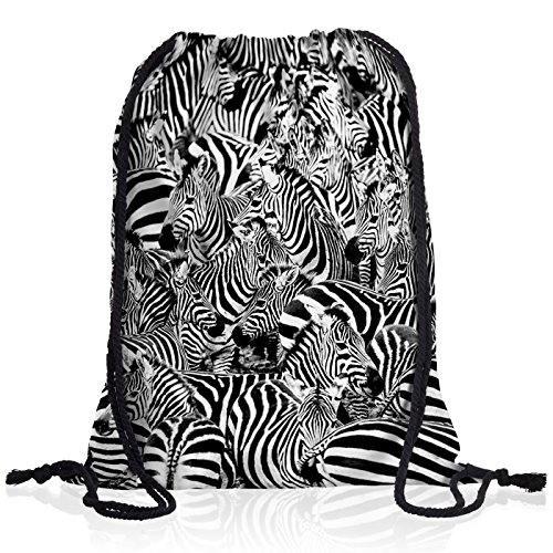 style3 Zebraherde Rucksack Tasche Turnbeutel Sport Jute Beutel Zebra von style3