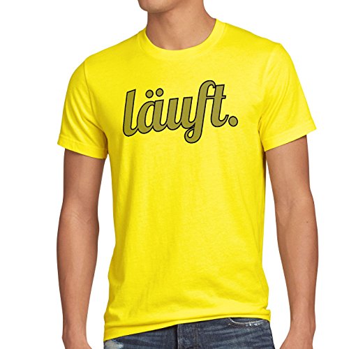 style3 läuft Herren T-Shirt Funshirt Spruchshirt Shirt, Größe:L;Farbe:Gelb von style3