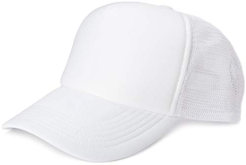 styleBREAKER Unisex 5-Panel Mesh Cap, Trucker Baseball Cap, Basecap, Click und Snap Verschluss verstellbar 04023007, Farbe:Weiß von styleBREAKER