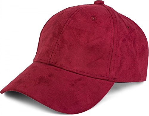 styleBREAKER 6-Panel Cap in Veloursleder Optik, Wildleder Optik, Baseball Cap, verstellbar, Unisex 04023049, Farbe:Bordeaux-Rot von styleBREAKER