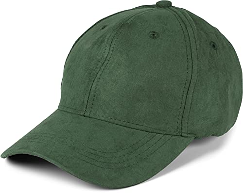 styleBREAKER 6-Panel Cap in Veloursleder Optik, Wildleder Optik, Baseball Cap, verstellbar, Unisex 04023049, Farbe:Dunkelgrün von styleBREAKER