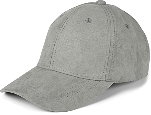 styleBREAKER 6-Panel Cap in Veloursleder Optik, Wildleder Optik, Baseball Cap, verstellbar, Unisex 04023049, Farbe:Hellgrau von styleBREAKER