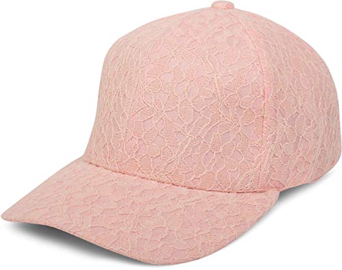 styleBREAKER 6-Panel Cap mit All Over Spitze, Baseball Cap, verstellbar, Damen 04023052, Farbe:Rose von styleBREAKER