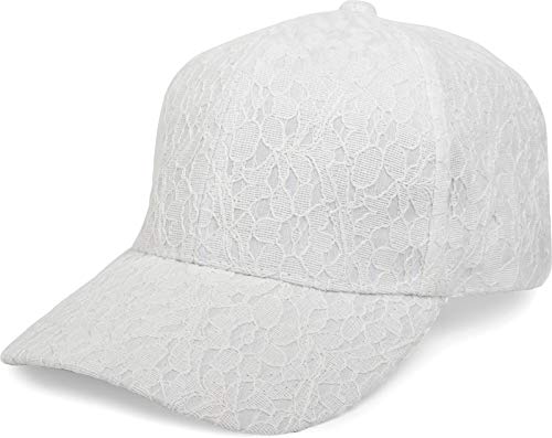 styleBREAKER 6-Panel Cap mit All Over Spitze, Baseball Cap, verstellbar, Damen 04023052, Farbe:Weiß von styleBREAKER