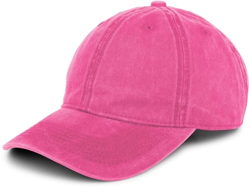 styleBREAKER Unisex 6-Panel Vintage Cap Einfarbig in Washed Optik, Basecap, Baseball Cap, Metallschnalle verstellbar 04023054, Farbe:Pink von styleBREAKER
