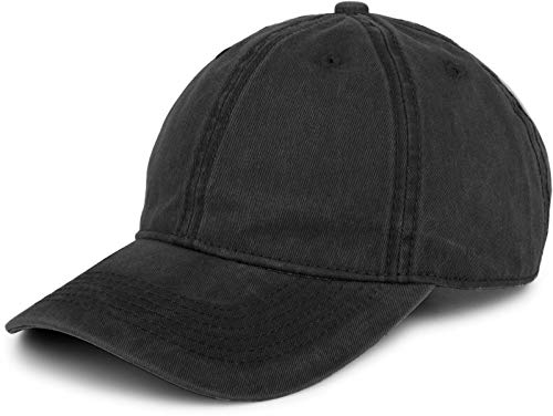 styleBREAKER Unisex 6-Panel Vintage Cap Einfarbig in Washed Optik, Basecap, Baseball Cap, Metallschnalle verstellbar 04023054, Farbe:Schwarz von styleBREAKER