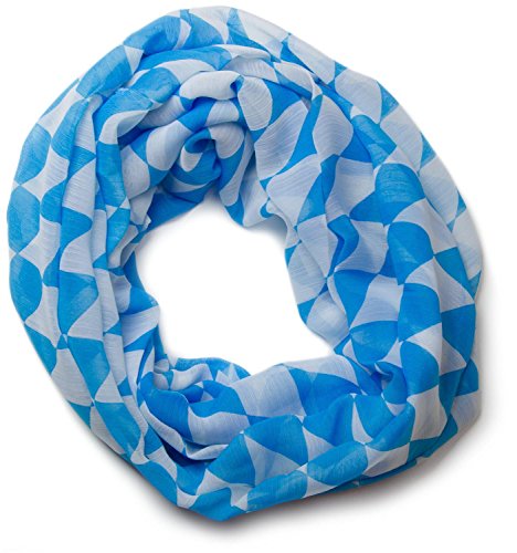 styleBREAKER bayerischer Rauten Muster Loop Schlauchschal/Dirndl und Trachten Tuch 01016060, Farbe:Blau-Weiß von styleBREAKER