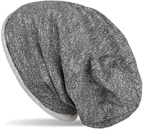 styleBREAKER Beanie Mütze mit All Over Glitzer im Melange Look mit Rollrand, Slouch Longbeanie, Glitzermütze, Damen 04024143, Farbe:Dunkelgrau meliert von styleBREAKER