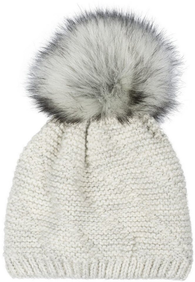 styleBREAKER Bommelmütze Einfarbige Strick Bommelmütze mit Thermo-Fleece (1-St) von styleBREAKER