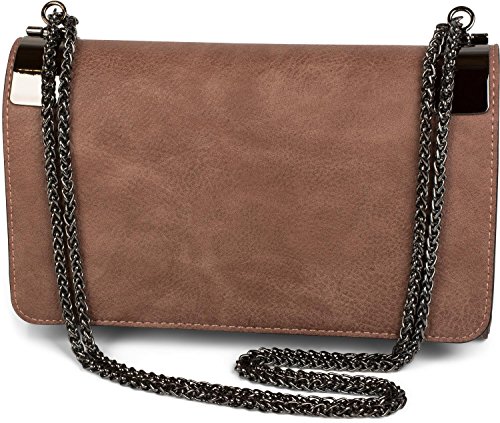 styleBREAKER Clutch, Abendtasche mit Metallspangen und Gliederkette, Vintage Design, Damen 02012046, Farbe:Altrose dunkel von styleBREAKER