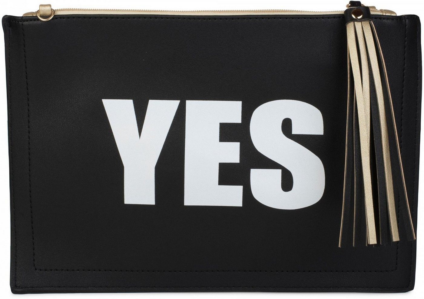 styleBREAKER Clutch (1-tlg), Clutch mit YES und NO Print von styleBREAKER