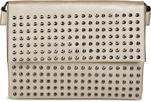 styleBREAKER Clutch mit Nieten, Abendtasche, Schulterriemen, Trageschlaufe, Schultertasche, Damen 02012227, Farbe:Gold von styleBREAKER