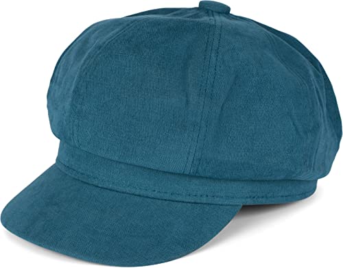 styleBREAKER Damen Ballonmütze aus weichem Stoff, Schirmmütze Vintage Style, Bakerboy Schiebermütze, Newsboy Cap 04023086, Farbe:Petrol von styleBREAKER