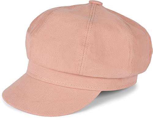 styleBREAKER Damen Ballonmütze aus weichem Stoff, Schirmmütze Vintage Style, Bakerboy Schiebermütze, Newsboy Cap 04023086, Farbe:Rose von styleBREAKER