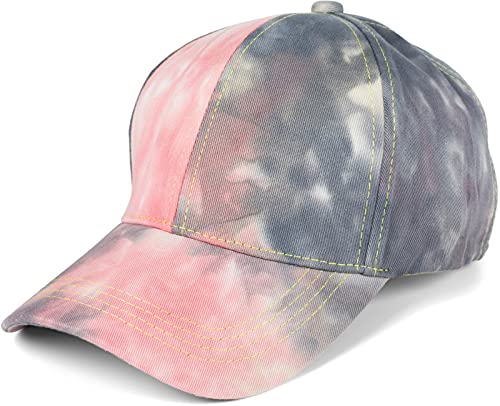 styleBREAKER Damen Baseball Cap mit Batik Muster, Muster Unikat, 6-Panel, Basecap, Click & Snap verstellbar 04023082, Farbe:Beige-Grau-Rosa von styleBREAKER