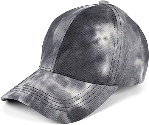 styleBREAKER Damen Baseball Cap mit Batik Muster, Muster Unikat, 6-Panel, Basecap, Click & Snap verstellbar 04023082, Farbe:Schwarz-Grau von styleBREAKER