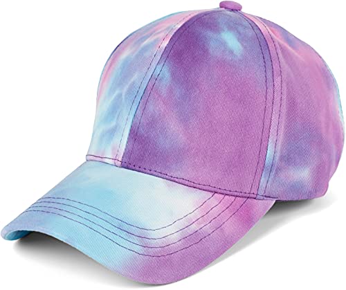 styleBREAKER Damen Baseball Cap mit Batik Muster, Muster Unikat, 6-Panel, Basecap, Click & Snap verstellbar 04023082, Farbe:Türkis-Violett von styleBREAKER