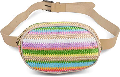 styleBREAKER Damen Bauchtasche mit Buntem Zick-Zack Muster, Reißverschluss, Gürteltasche, Hüfttasche 02012299, Farbe:Mehrfarbig/Modell-2 von styleBREAKER