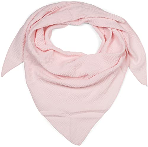 styleBREAKER Damen Baumwoll-Musselin Dreieck Schal Unifarben, Musselin Schal, Leichtes Tuch 01020044, Farbe:Rose von styleBREAKER