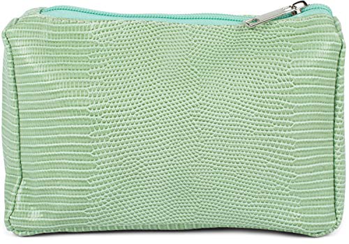 styleBREAKER Damen Beautybag Krokodil Optik Oberfläche, Kosmetiktasche, Make Up Bag, Taschen Organizer 02013018, Farbe:Mint von styleBREAKER