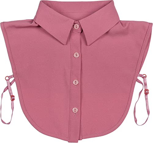 styleBREAKER Damen Blusenkragen Einsatz mit Knopfleiste Unifarben, Kragen für Blusen und Pullover 08020004, Farbe:Altrose von styleBREAKER
