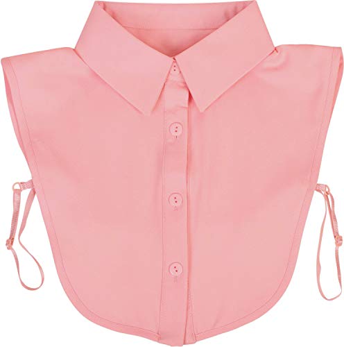 styleBREAKER Damen Blusenkragen Einsatz mit Knopfleiste Unifarben, Kragen für Blusen und Pullover 08020004, Farbe:Rose von styleBREAKER