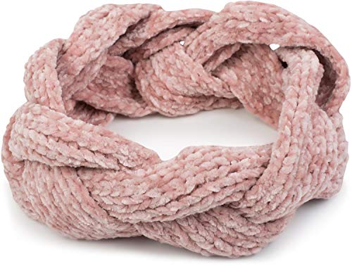 styleBREAKER Damen Chenille Strick Stirnband geflochten, warmes Winter Haarband, Headband 04026032, Farbe:Rose von styleBREAKER