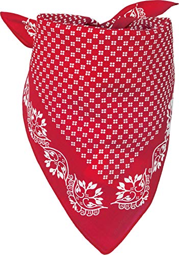 styleBREAKER Damen Dreieckstuch Baumwolle mit Blümchen Muster, Multifunktion Tuch, Halstuch, Kopftuch, Bandana 01016201, Farbe:Rot-Weiß von styleBREAKER