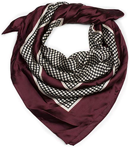 styleBREAKER Damen Dreieckstuch mit Punkten und Farbflächen, Multifunktion Tuch, Halstuch, Kopftuch, Bandana 01016193, Farbe:Bordeaux-Violett von styleBREAKER