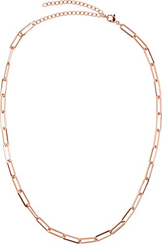 styleBREAKER Damen Edelstahl Kette ohne Anhänger mit grober Gliederkette, Halskette, Halsschmuck, Schmuck, Chain Optik 05030064, Farbe:Rosegold von styleBREAKER