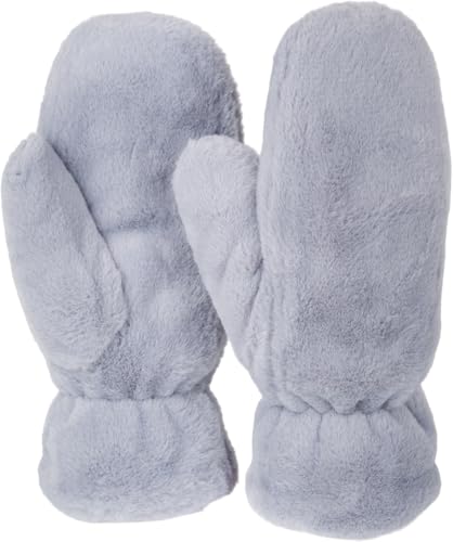 styleBREAKER Damen Fäustlinge aus kuscheligem Fake Fur Material - Weiche und warme Kunstfell Winterhandschuhe 09010050, Farbe:Grau von styleBREAKER