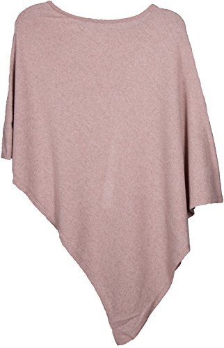 styleBREAKER Damen Feinstrick Poncho in Unifarben, leicht asymmetrischer Schnitt, Ärmellos, Rundhals 08010042, Farbe:Altrose von styleBREAKER