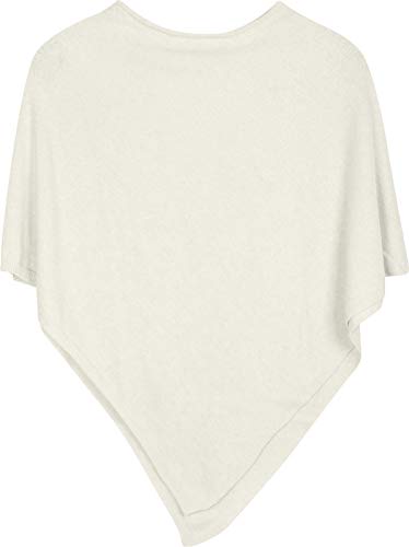 styleBREAKER Damen Feinstrick Poncho in Unifarben, leicht asymmetrischer Schnitt, Ärmellos, Rundhals 08010042, Farbe:Creme von styleBREAKER