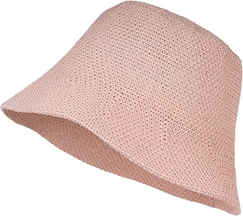 styleBREAKER Damen Fischerhut aus luftig gewebtem Papierstroh, Faltbarer Knautschhut, Sonnenhut, Bucket Hat 04025032, Farbe:Rose von styleBREAKER