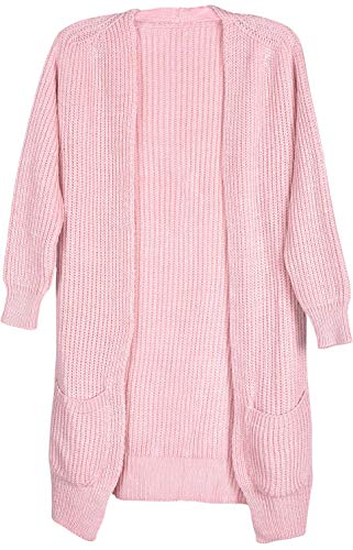 styleBREAKER Damen Grobstrick Cardigan mit aufgesetzten Taschen, Strickjacke ohne Verschluss, Strickmantel, OneSize 08010064, Farbe:Rose von styleBREAKER