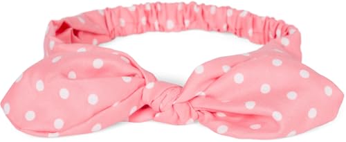 styleBREAKER Damen Haarband mit Punkte Muster, Schleife und Gummizug, Stirnband, Headband, Pinup, Rockabilly, Haarschmuck 04026036, Farbe:Apricot-Weiß von styleBREAKER