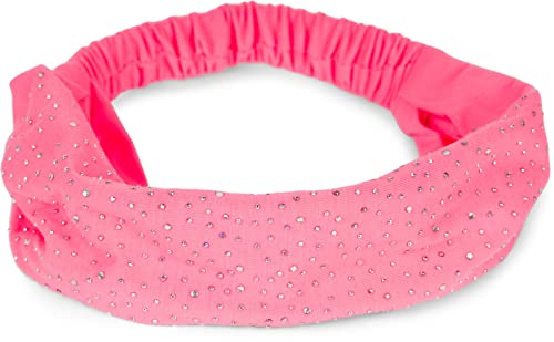 styleBREAKER Damen Haarband mit Strass und Gummizug, Stirnband, Headband, Haarschmuck 04026016, Farbe:Pink von styleBREAKER