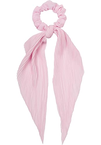 styleBREAKER Damen Haargummi plissiert mit Schleife im Retro Style, elastisch, Scrunchie, Zopfgummi, Haarband 04027014, Farbe:Rose von styleBREAKER