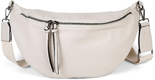 styleBREAKER Damen Halbmond Crossbody Schultertasche, abnehmbarer verstellbarer Schultergurt, Einfarbige Handtasche 02012386, Farbe:Creme-Beige von styleBREAKER